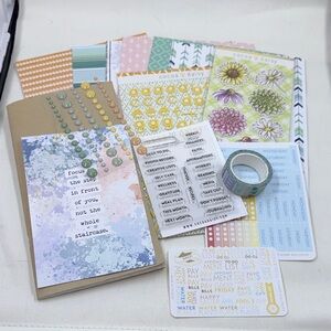 Cocoa Daisy March stationary Planner Memory Keeping Kit- 10+ pcs *Used